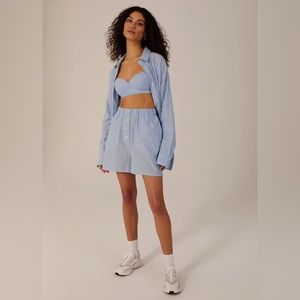 FAVORITE DAUGHTER blue stripe ex boyfriend bra